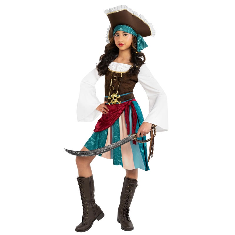 Morph Pirate Captain Girls Pirate Costume Girl Halloween Costumes for Girls Buccaneer Costume Dress Halloween M - Image 1